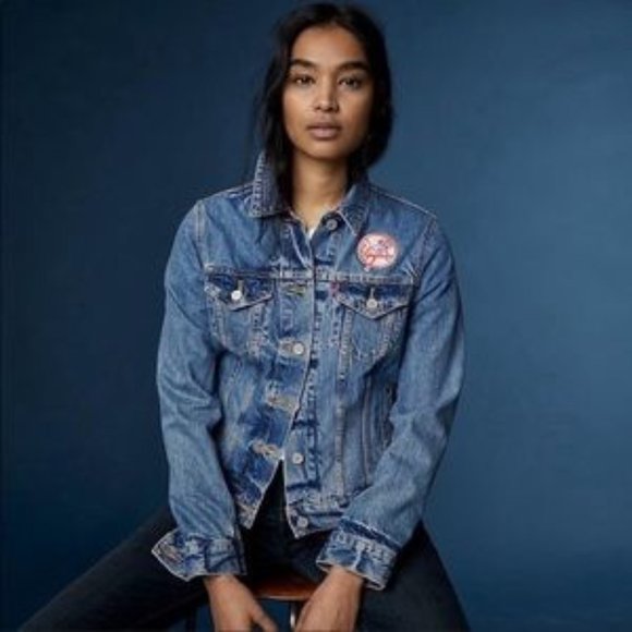 Levis Mlb Denim Trucker Jacketnew York 
